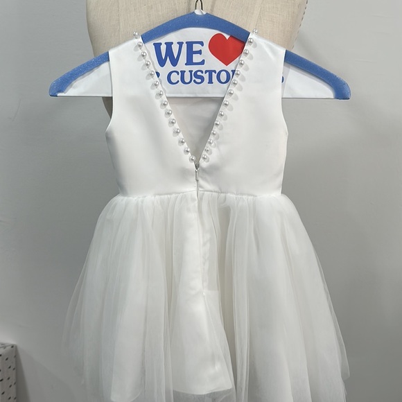 White Baby Party/ flower girl Dress - Picture 3 of 6